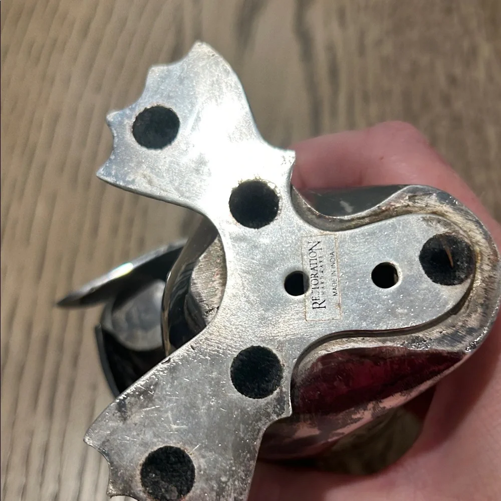 Restoration Hardware Silver Penguin Candle Holders